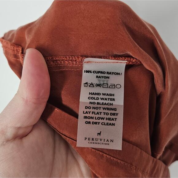 Peruvian Connection Orange High Waist Wide Leg Pants 4 - Picture 11 of 11